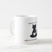 猫 + コーヒー = ツメ” ミニマリストデザイン コーヒーマグカップ (正面左)