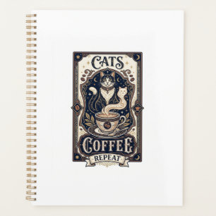 猫 コーヒー リピート 猫 コーヒー ヴィンテージ ベクター アート S プランナー手帳