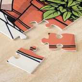 猫、コーヒー、植物と過ごす時間 ジグソーパズル (側面)