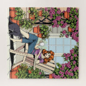 猫、コーヒー、植物と過ごす時間 ジグソーパズル (横)