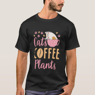 猫 コーヒー 植物 猫 植物 愛好家 Tシャツ