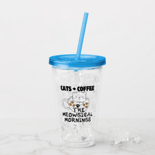 猫+コーヒー=笑い草 アクリルタンブラー