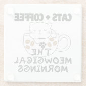 猫+コーヒー=笑い草 ガラスコースター (裏面)