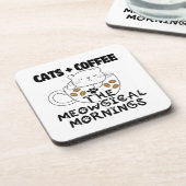 猫+コーヒー=笑い草 コースター (左側)