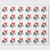 猫 & サンタ帽 ラッピングペーパー (フラット)