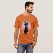 猫 | サーカスティックパーティーハット猫 | 人間の耳が面白い Tシャツ (正面フル)