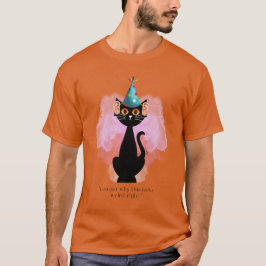 猫 | サーカスティックパーティーハット猫 | 人間の耳が面白い Tシャツ