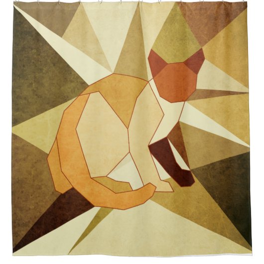 猫 シャワーカーテン (正面)