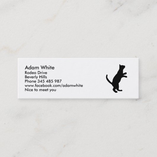 猫 スキニー名刺 (正面)