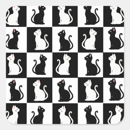 猫 スクエアシール (正面)