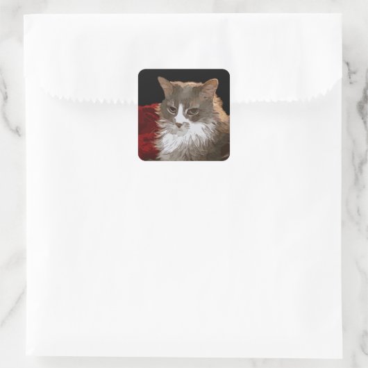 猫 スクエアシール (バッグ)