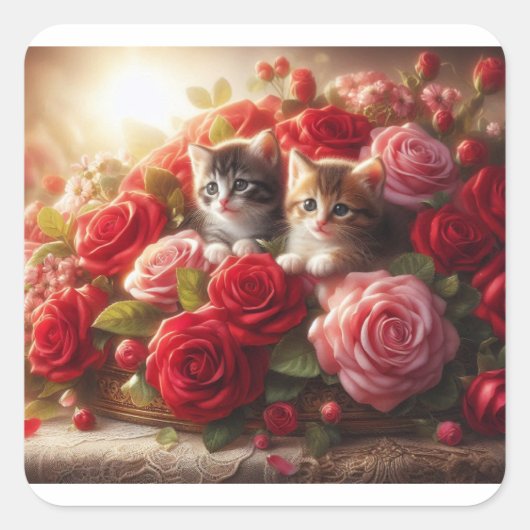 猫 スクエアシール (正面)