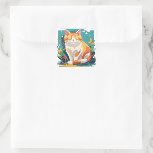 猫 スクエアシール (バッグ)