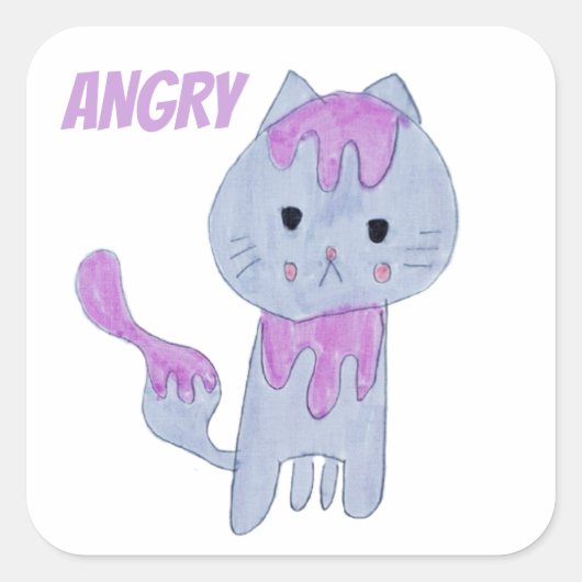 猫 スクエアシール (正面)