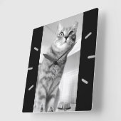 猫 スクエア壁時計 (傾斜)