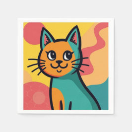 猫 スタンダードカクテルナプキン