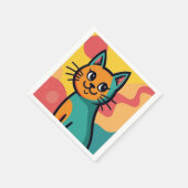 猫 スタンダードカクテルナプキン (角)