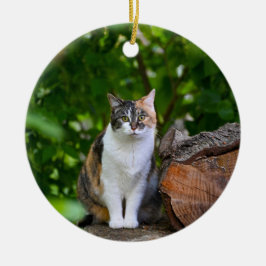 猫 セラミックオーナメント