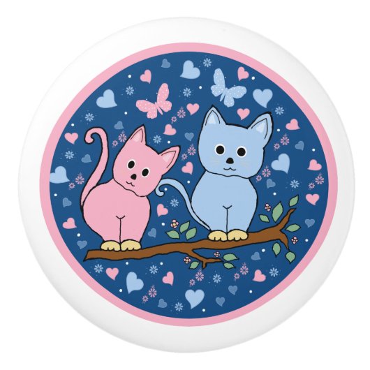猫 セラミックノブ (正面)