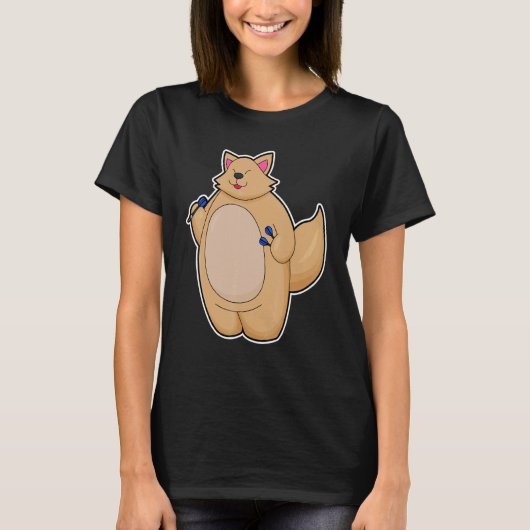 猫 ダーツ スポーツ Tシャツ (正面)