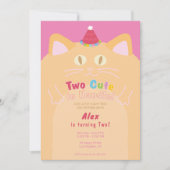 猫「ツーカットゥハンドル」2歳の誕生日 招待状 (正面)