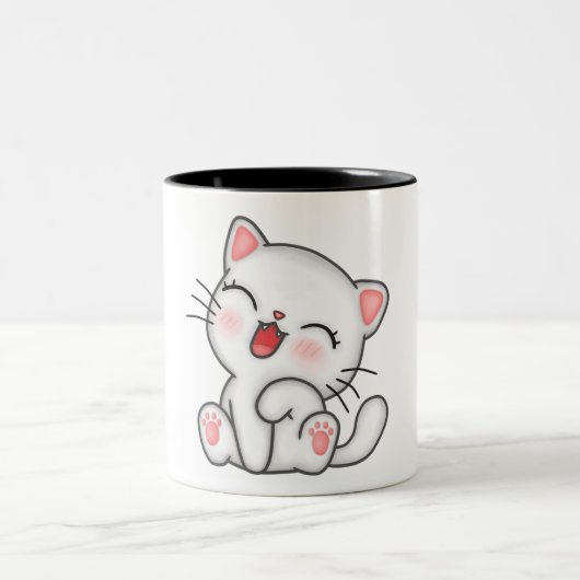 猫 ツートーンマグカップ (中央)