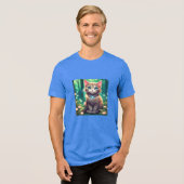 猫 トライブレンドTシャツ (正面全面)