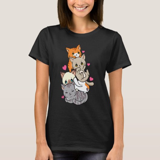 猫 ネコ かわいい 子猫 ギフト Tシャツ (正面)
