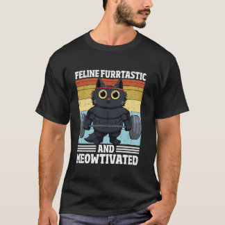 猫 ネコ 女性 かわいい 面白い モチベーション Tシャツ