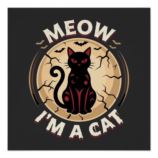 猫+ハロウィン+グラフィックデザイン_1 ポスター (正面)