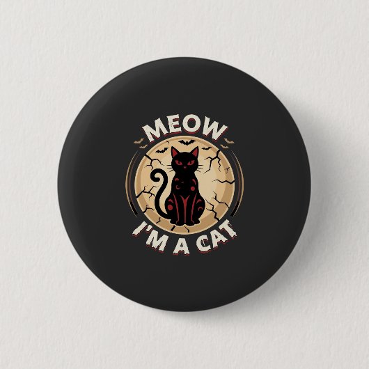 猫+ハロウィン+グラフィックデザイン_1 缶バッジ (正面)