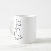 猫 - ハート コーヒーマグカップ (正面左)