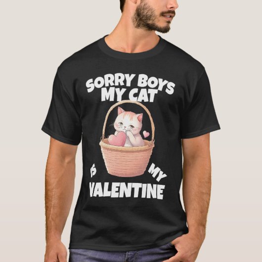 猫 バレンタインデー 猫の飼い主 4 Tシャツ (正面)