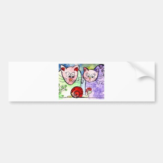 猫 バンパーステッカー (正面)