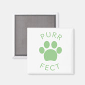 猫 パーフェクト グリーン プゥー パウ プリント マグネット (正面/裏面)