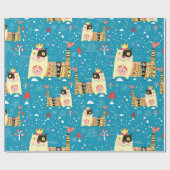 猫、ヒッピー、ボヘミアン、フリースピリットの猫 ラッピングペーパー (フラット)