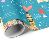 猫、ヒッピー、ボヘミアン、フリースピリットの猫 ラッピングペーパー (ロールコーナー)