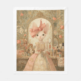 猫 - ビクトリア朝の猫の美術肖像画 - ミスオリーブ フリースブランケット