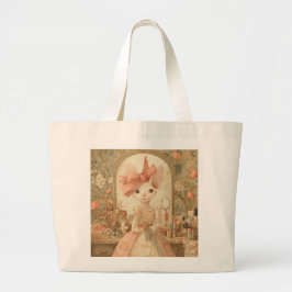 猫 - ビクトリア朝の猫の美術肖像画 ミスオリーブ ラージトートバッグ