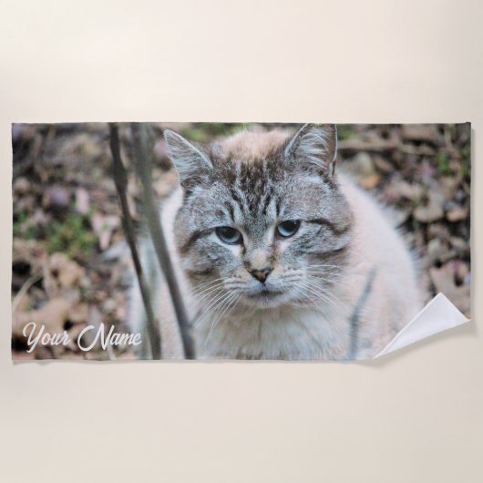 猫 ビーチタオル (正面)