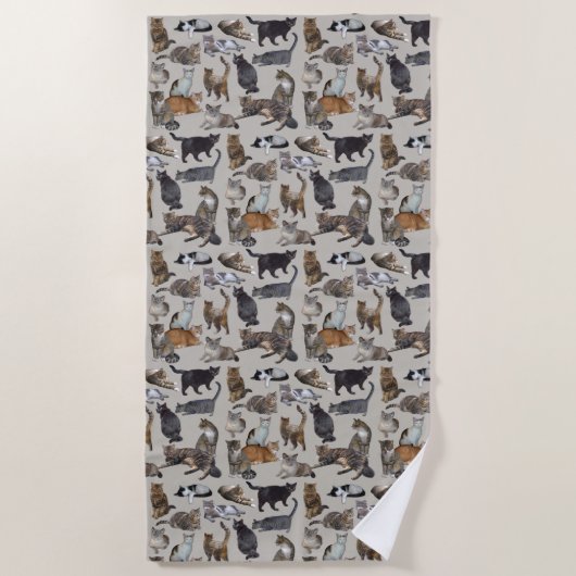 猫😺 ビーチタオル (正面)