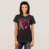 猫 フラミンゴ チョコレート Tシャツ (正面フル)