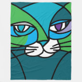 猫 フリースブランケット (正面)