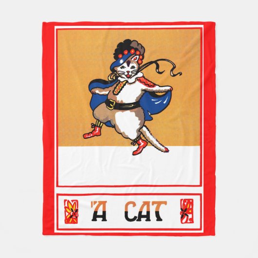 猫 フリースブランケット (正面)