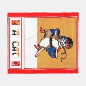 猫 フリースブランケット (正面(横))