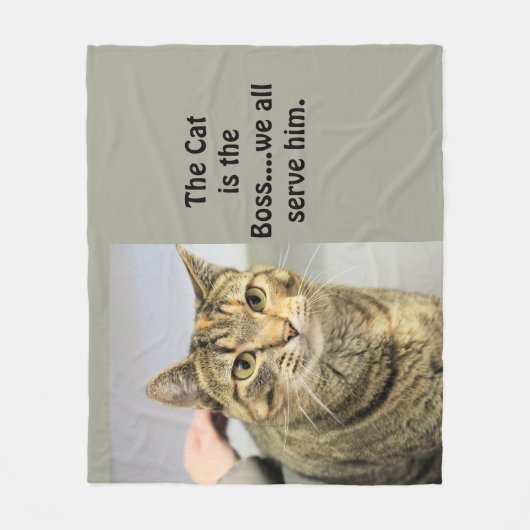 猫 フリースブランケット (正面)