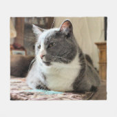 猫 フリースブランケット (正面(横))