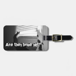 猫-ブラインドのバッグのラベルを見るAbbie及びMo ラゲッジタグ