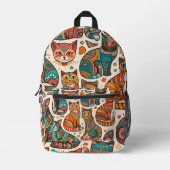 猫 プリントバックパック (正面)