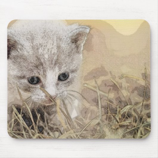 猫, ペット, かわいい マウスパッド (正面)
